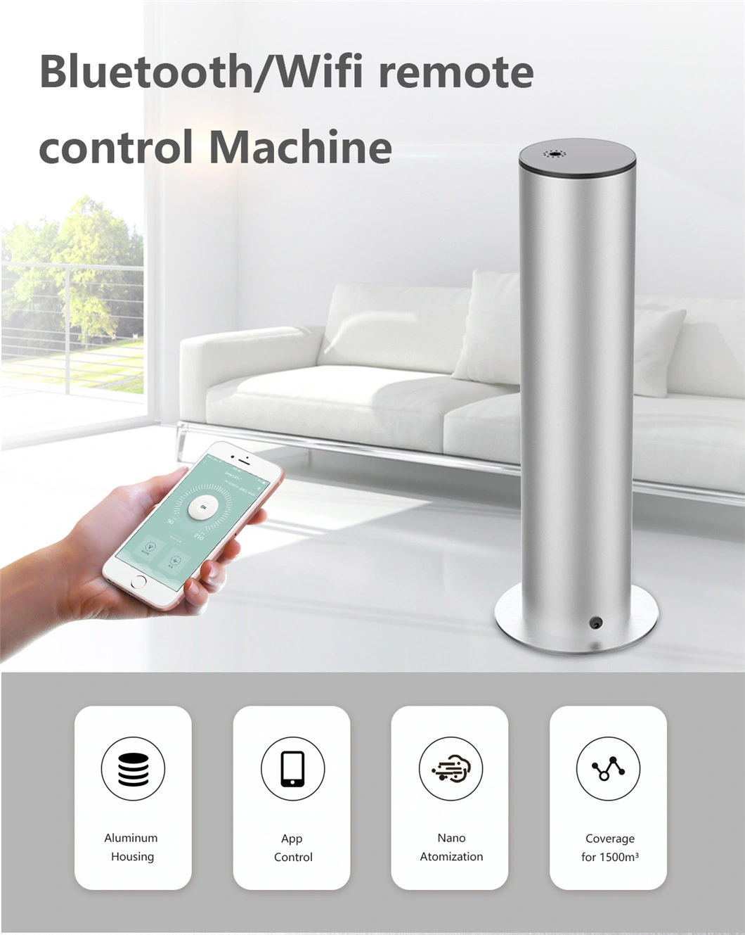 Blue Tooth WiFi Remote Control 500ml Hotel Fragrance Machine Commercial Aroma Diffuser Floor Standing Scent Diffuser
